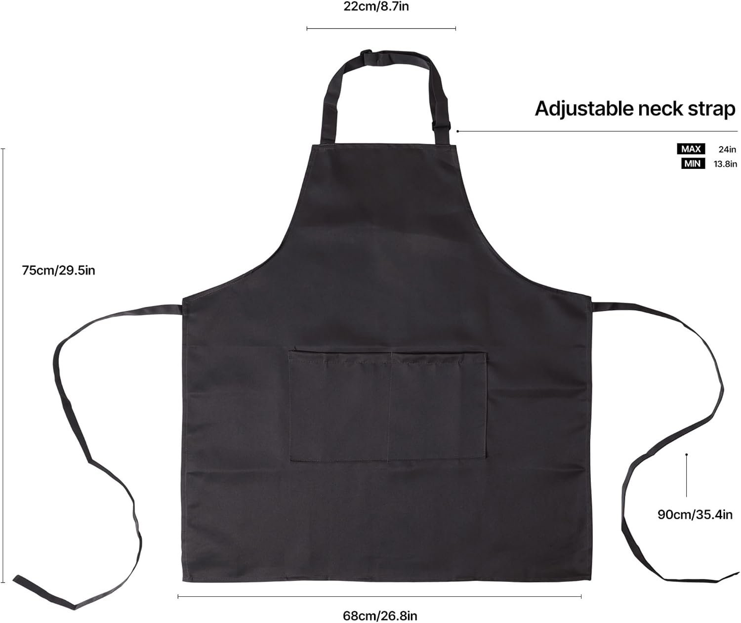 Kitchen Bib Chef Apron for Women Men with Pockets - Image 5