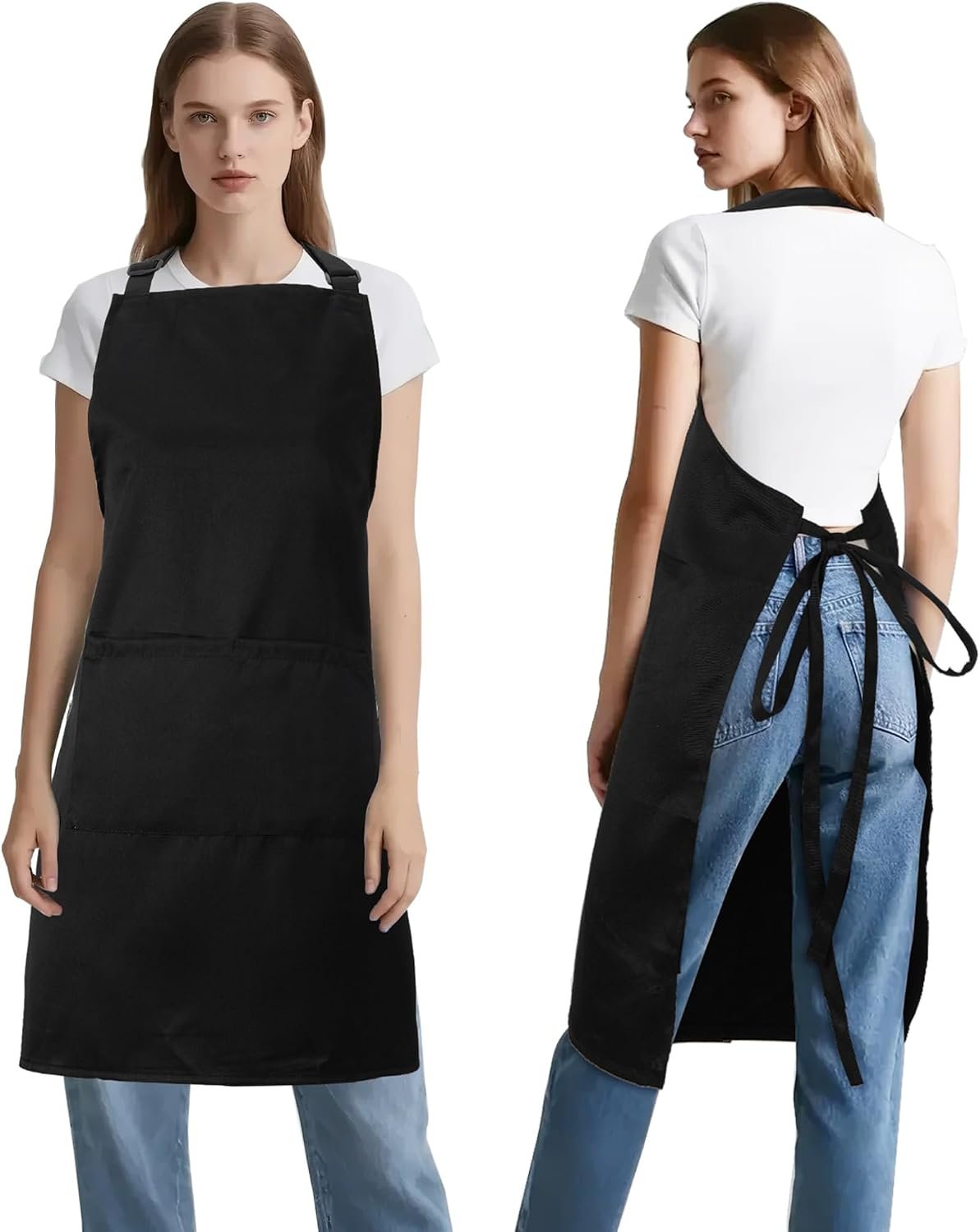 Kitchen Bib Chef Apron for Women Men with Pockets - Image 7