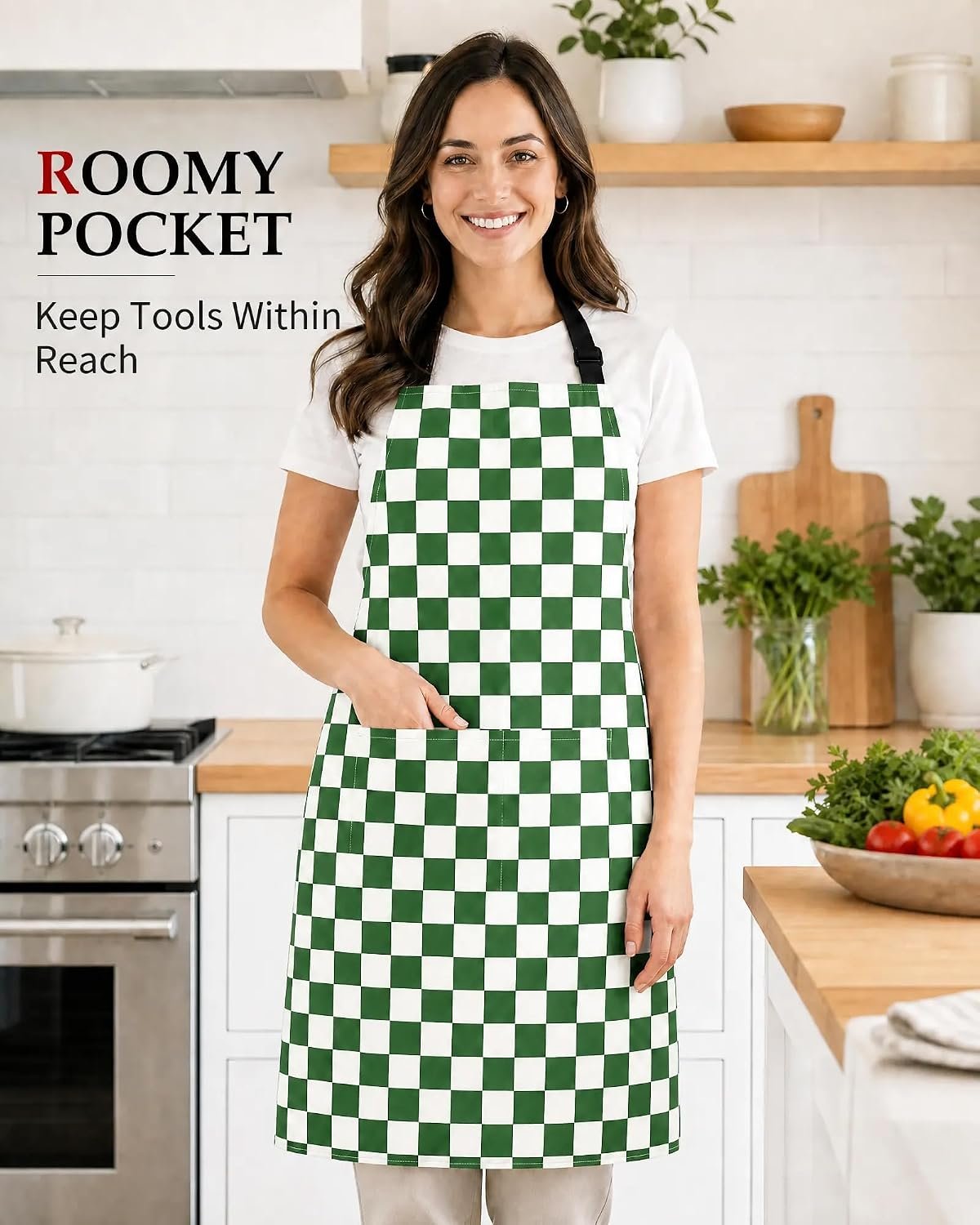 Adjustable Bib Apron with 2 Pockets Cooking Kitchen Chef - Image 5