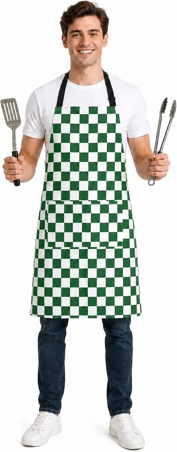 Adjustable Bib Apron with 2 Pockets Cooking Kitchen Chef - Image 7