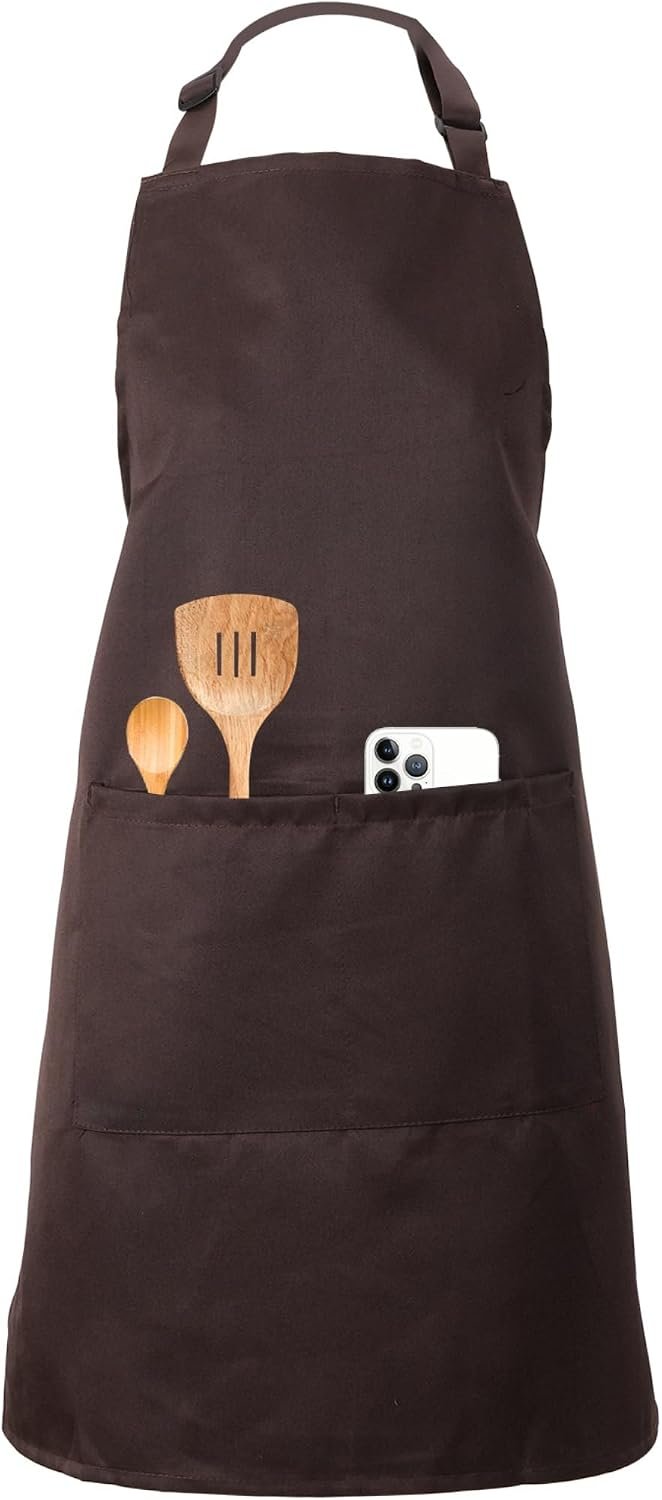 Kitchen Bib Chef Apron for Women Men with Pockets