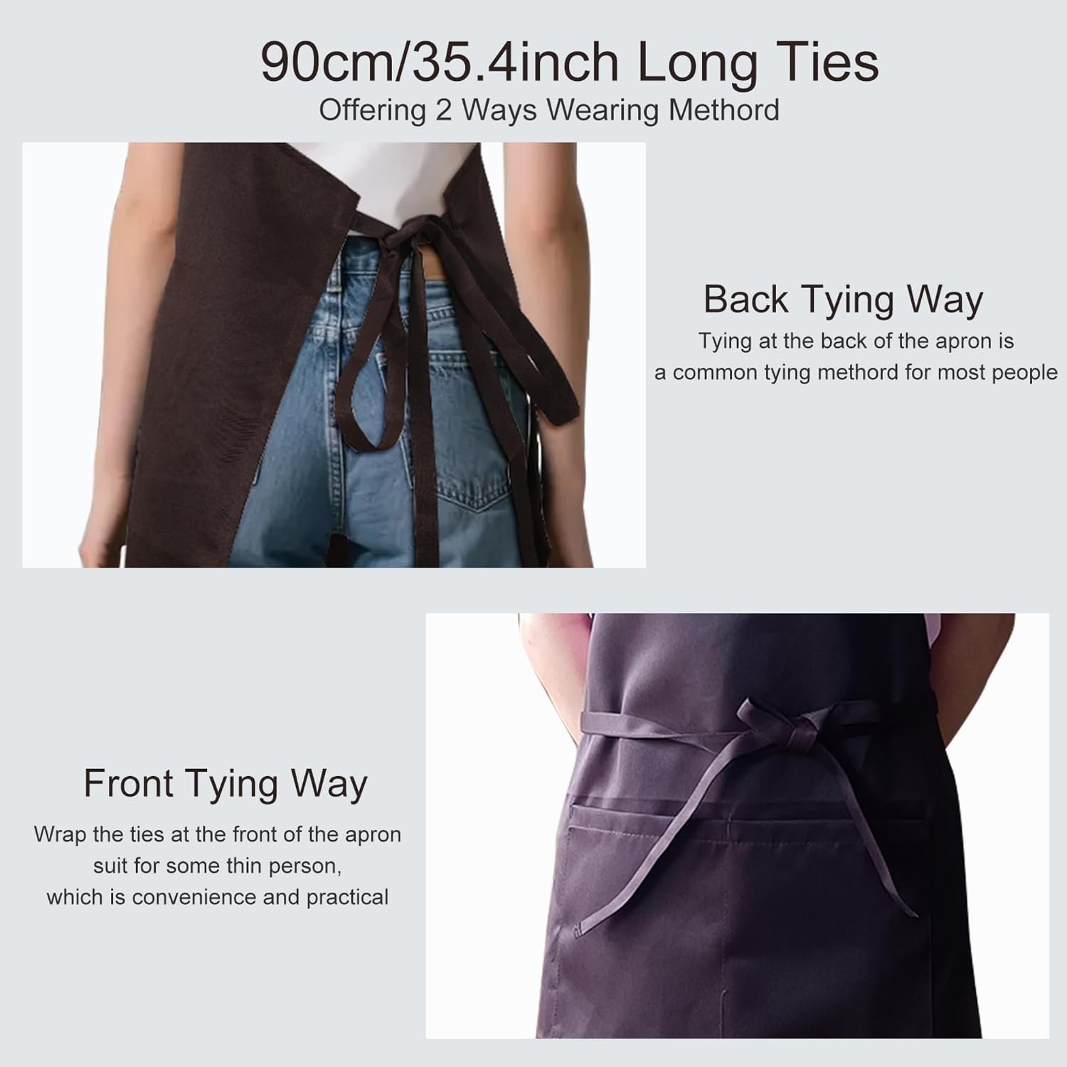 Kitchen Bib Chef Apron for Women Men with Pockets - Image 4