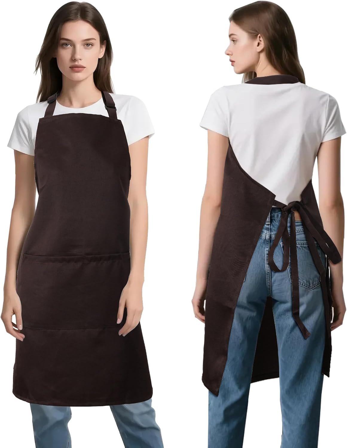 Kitchen Bib Chef Apron for Women Men with Pockets - Image 7