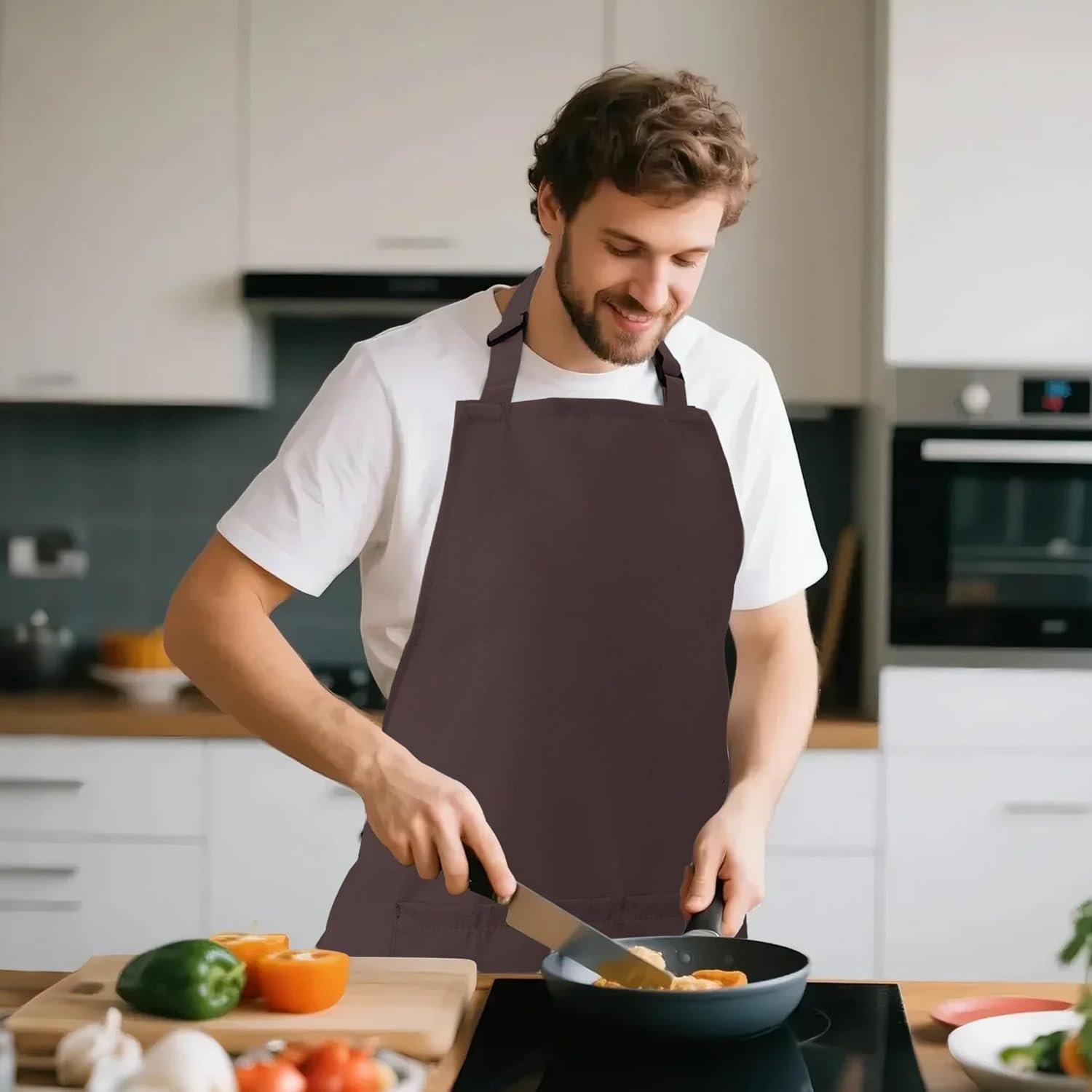 Kitchen Bib Chef Apron for Women Men with Pockets - Image 9