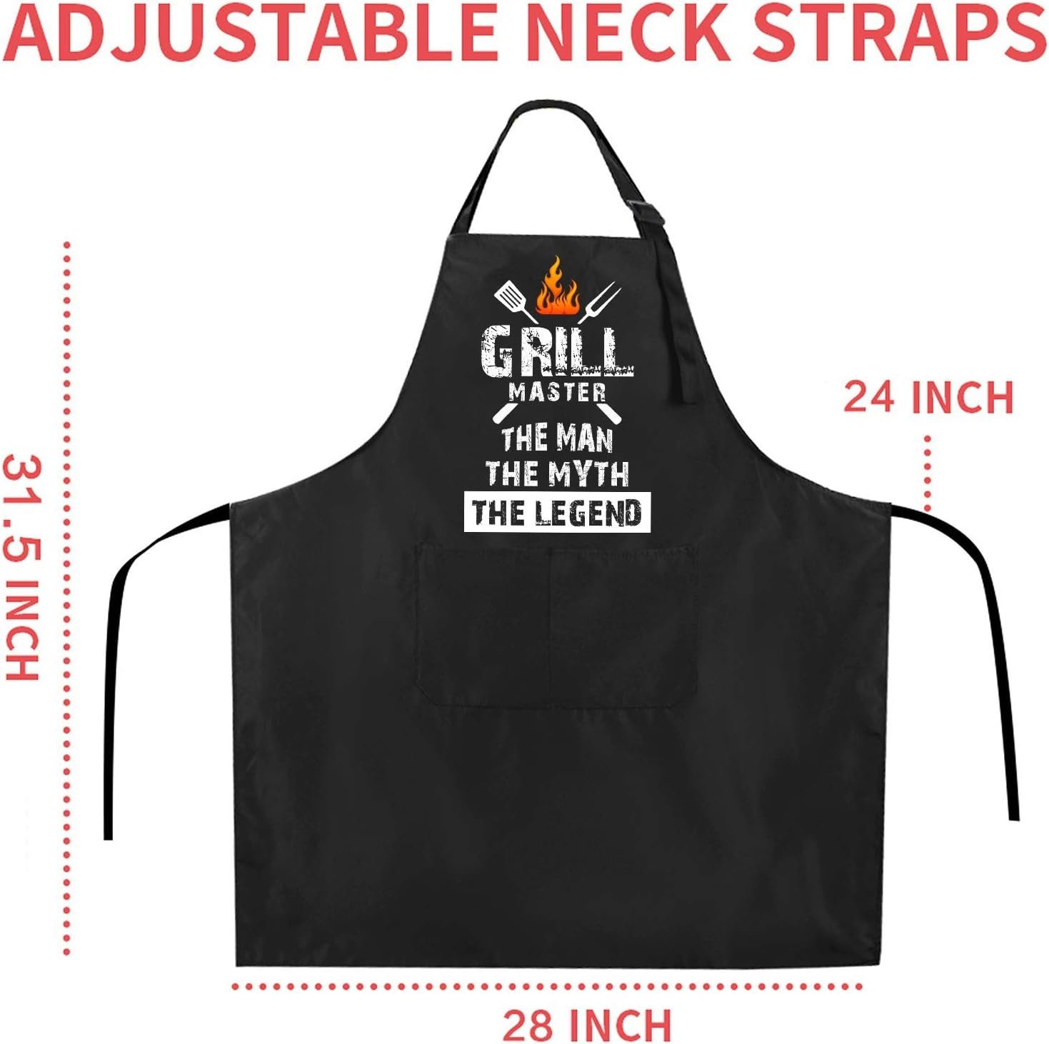 Rosoz Funny BBQ Chef Aprons for Men, Grill Master, Kitchen Cooking Aprons - Image 4