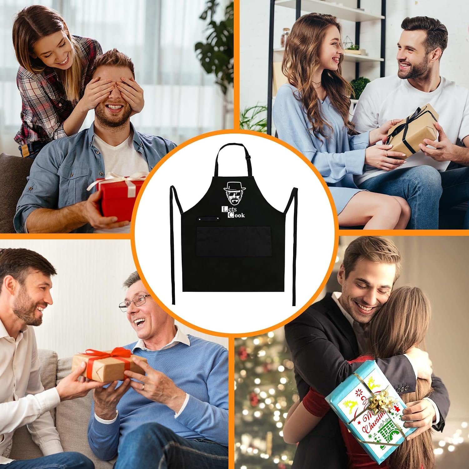 Funny Aprons for Men - Let’s Cook - Grilling Cooking Apron with 3 Pockets - Image 7