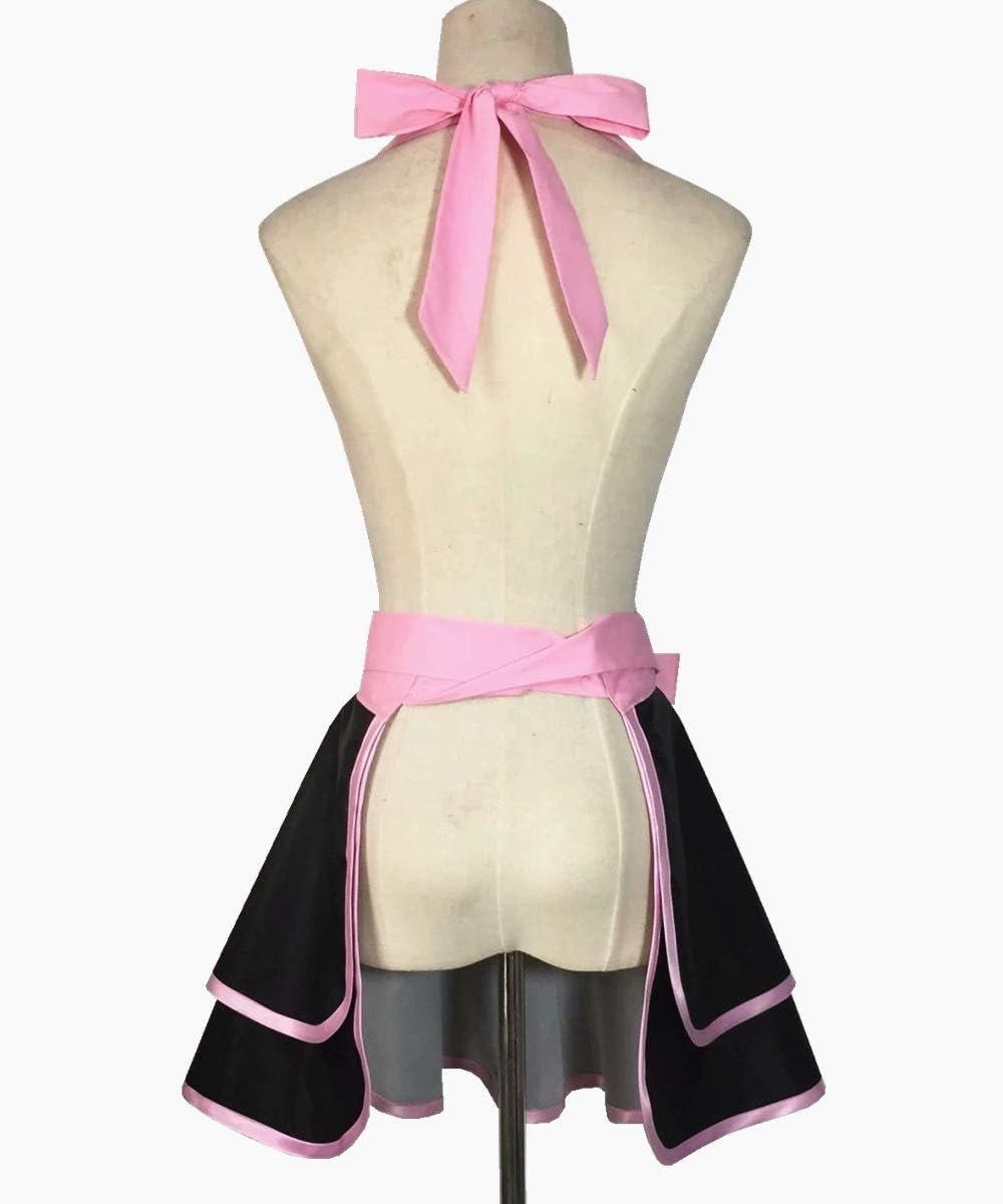 Hyzrz Lovely Handmade Cotton Retro Black Aprons for Women Girls Cake Kitchen Cook Apron for Mother's Gift (Pink) - Image 5