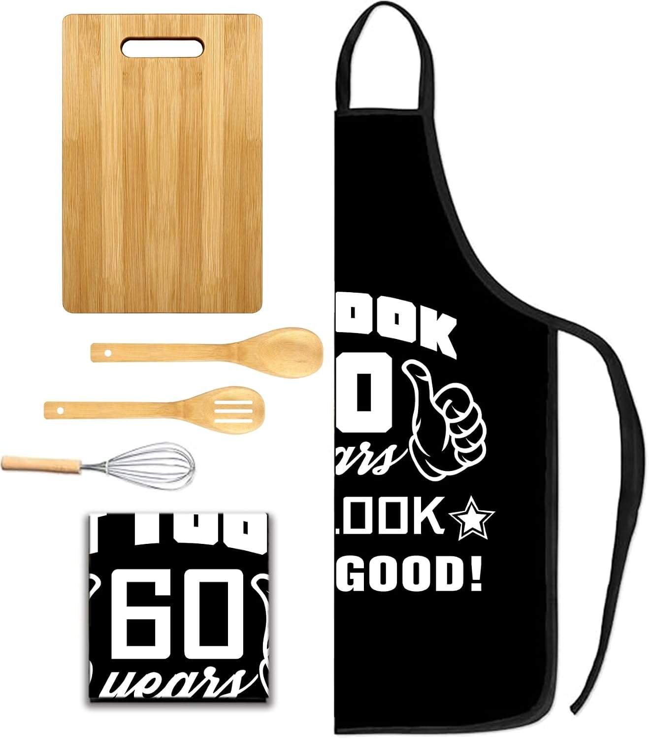 30th 50th 60th 70th Birthday Gifts for Men, Apron Gifts for Husband Wife Friends, Kitchen Chef Aprons with 2 Pockets - Image 6