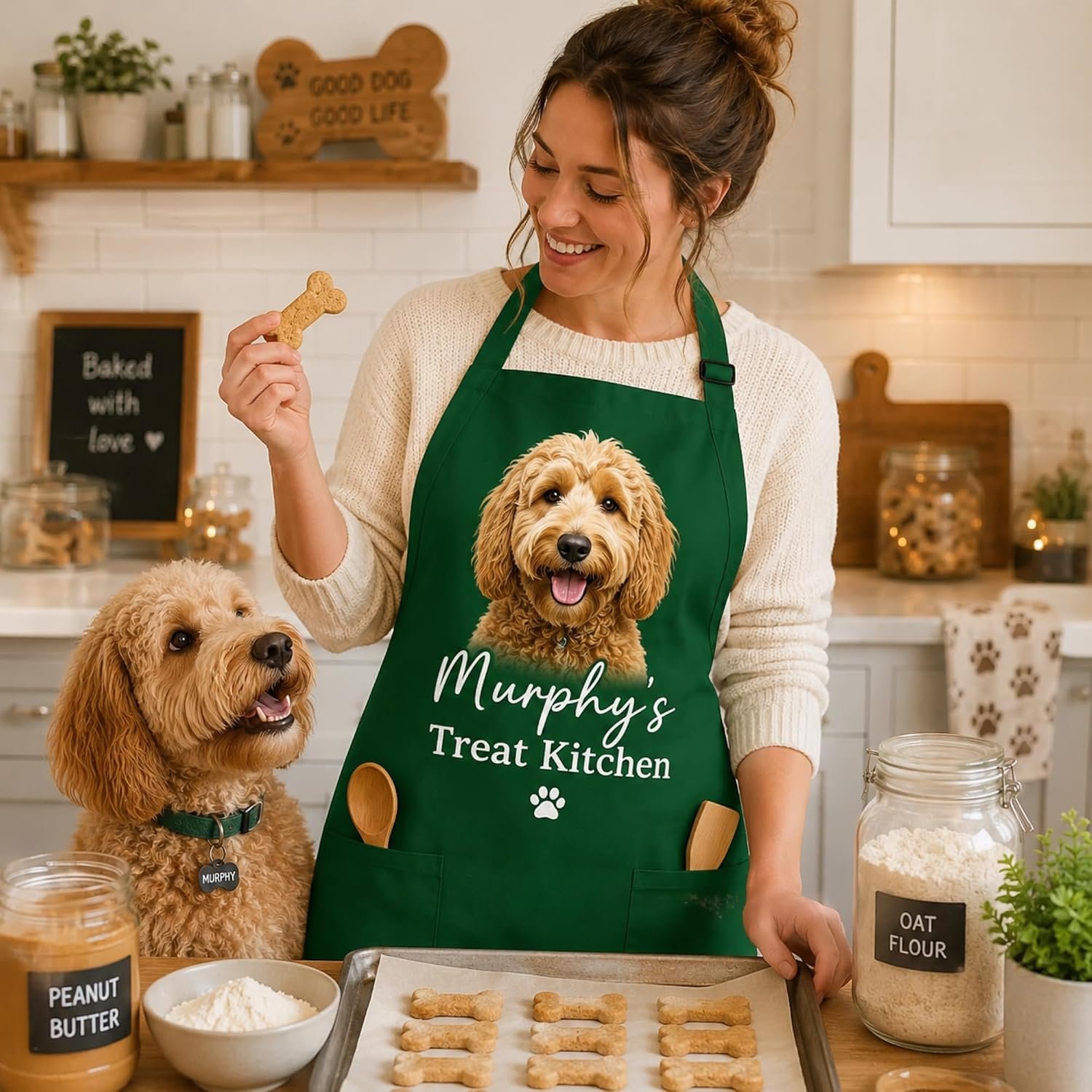 Custom Aprons for Women with Pockets & Men Personalized Chef Cooking Apron - Image 3