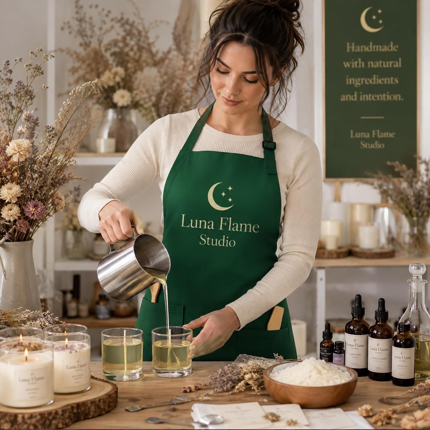 Custom Aprons for Women with Pockets & Men Personalized Chef Cooking Apron - Image 4