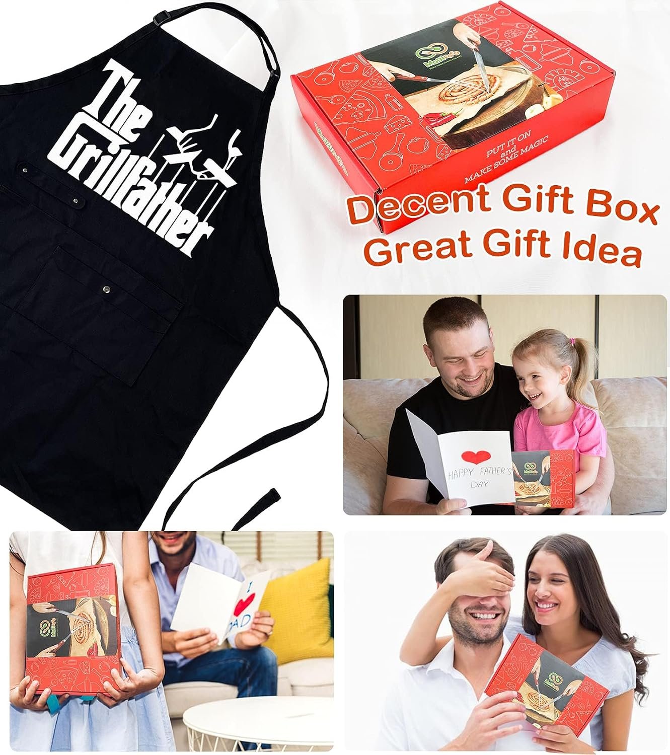 Funny Cooking Chef Apron with Pockets BBQ Kitchen Work Aprons Birthday Dad Creative Gifts - Image 6