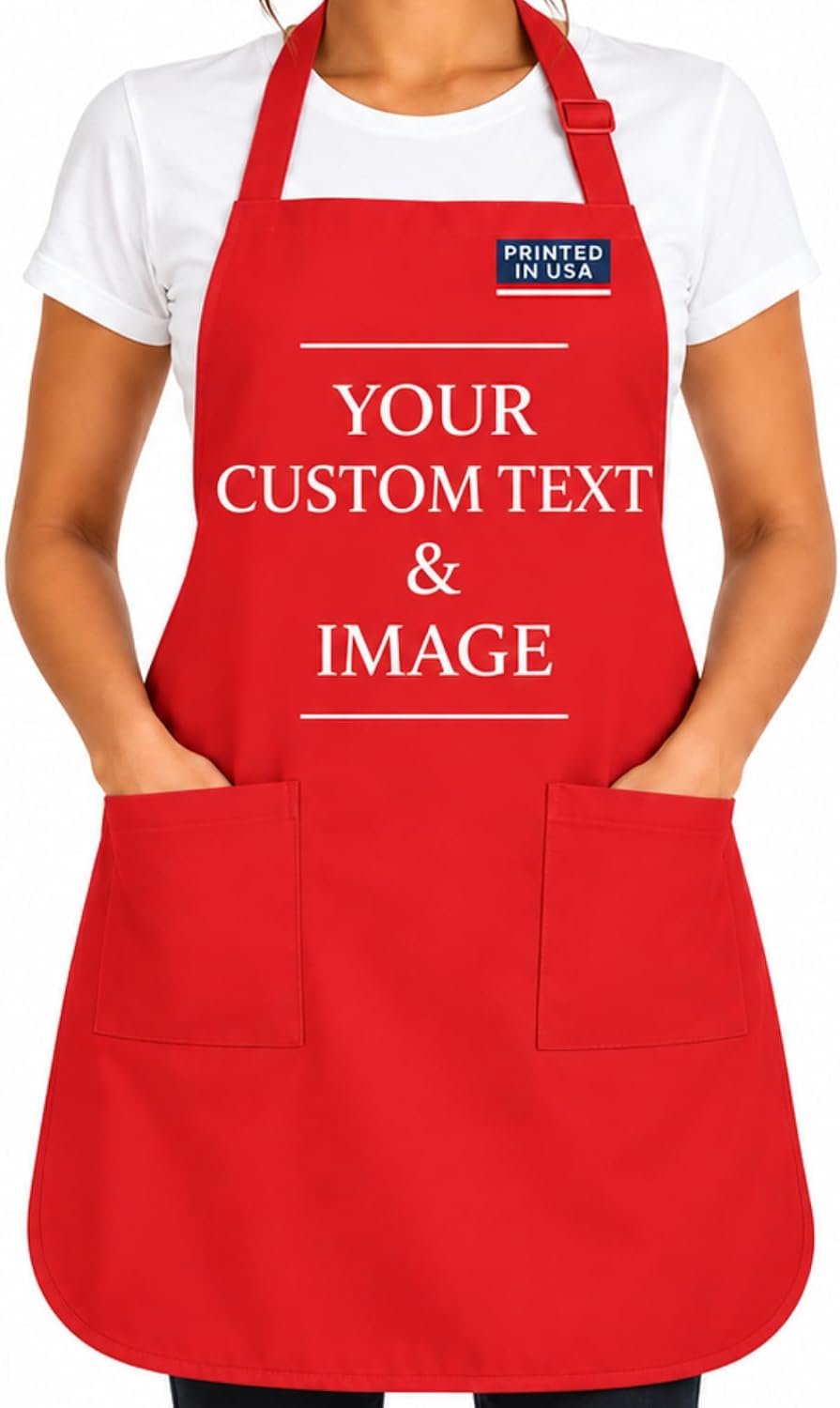 Custom Aprons for Women with Pockets & Men Personalized Chef Cooking Apron