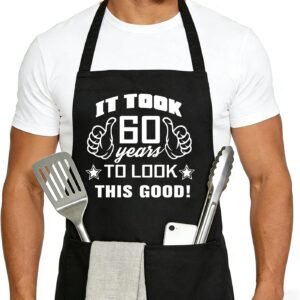 30th 50th 60th 70th Birthday Gifts for Men, Apron Gifts for Husband Wife Friends, Kitchen Chef Aprons with 2 Pockets