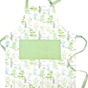 Adjustable Designer Kitchen Apron for Adults | Cotton Cooking Apron with Pockets and Adjustable Neck Buckle