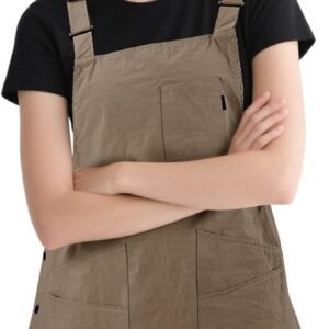 Aprons for Women with Pockets Adjustable Double-Sided Wearable Durable Lightweight Chef Cooking Kitchen Restaurant