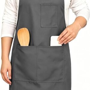 Chef Apron, Adjustable Kitchen Apron with 3 Storage Pockets