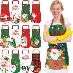 Chicingyou 12 Pcs Christmas Apron Bulk for Adult