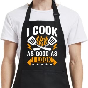 Cooking Gifts for Men, Funny Aprons for Women with Pockets for Kitchen Baking Grill BBQ, Grilling Gifts for Men Chef Dad Mom Husband Wife Father’s Day Birthday