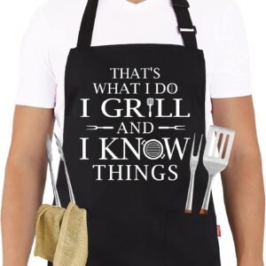 Funny Grilling Aprons for Men - Mens Chef Cooking BBQ Grill Apron