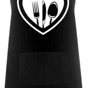 Hyzrz Funny Adjustable Aprons Baker Costume with Pocket Cook Grill BBQ Chef Apron Gifts for Fathers Mothers Day Birthday (Kitchen Is The Heart of Home, Black)