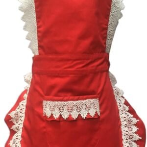 Hyzrz Lovely Home Work Adjustable Apron Shop Cake Kitchen Cooking Aprons for Women Girls with Pocket for Gift,Red