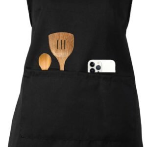 Kitchen Bib Chef Apron for Women Men with Pockets