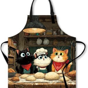 Nuxovilar Cute Cooking Kitchen Apron,26.77 * 30.7 Inches, Essential for Kitchen Cooking, Baking, Festive Gatherings