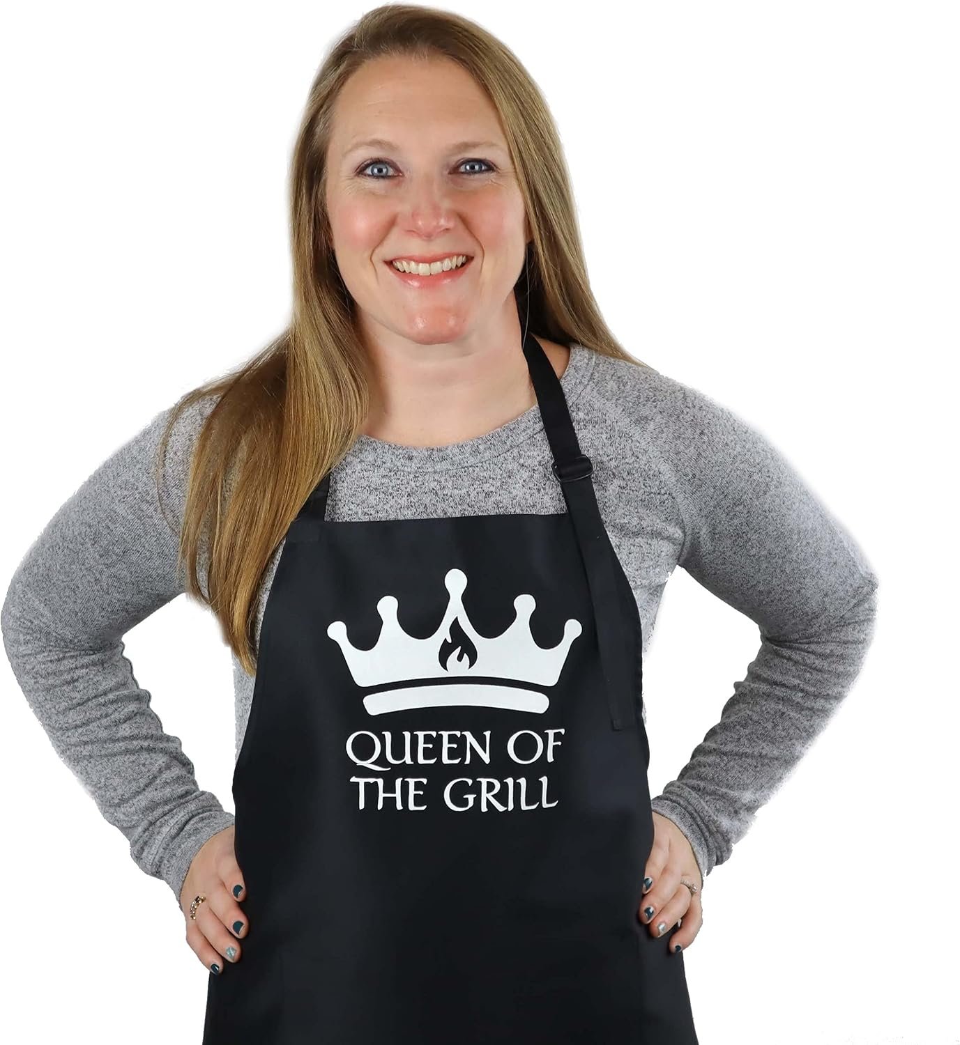 Queen of the Grill Apron, Funny Apron for Women, BBQ Grill Apron, Funny Chef Apron for Women Black