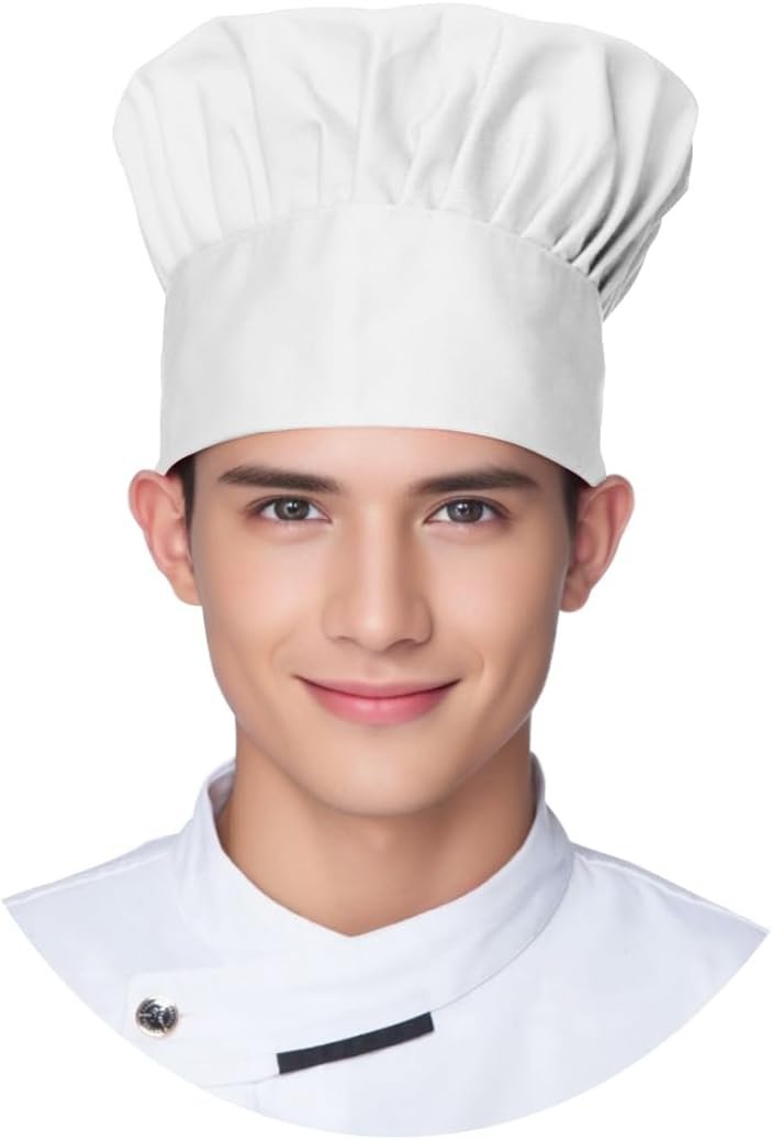 Tosewever Chef Apron Hat Set for Women and Men, Adjustable Bib Apron with 2 Pockets Costume Apron for Father Kitchen Cooking - Image 2